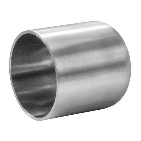 STEEL & OBRIEN 2-1/2" Extended Tangent Butt Weld End Cap - 1-1/2" Long 316SS S16W-2.5-PL-316